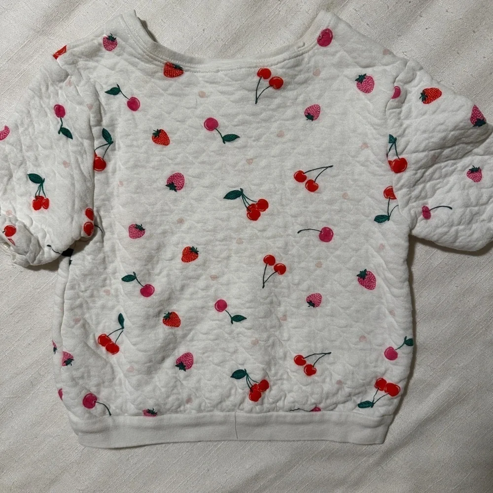 Carter's White Quilted Tee with Cherry and Berry Print Sz 5T